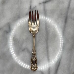 Rare Antique Wm. Rogers & Son 1910 Ornate Orange Blossom Meat Fork 6" 1.1oz